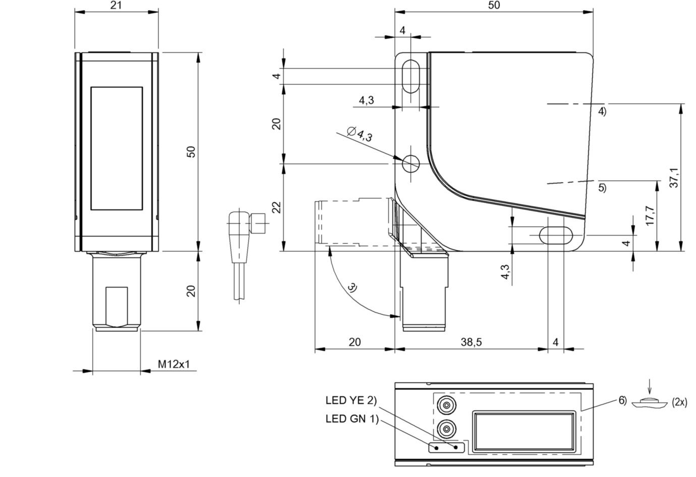 Оптический датчик расстояния Balluff BOD 24K-LA03-S92