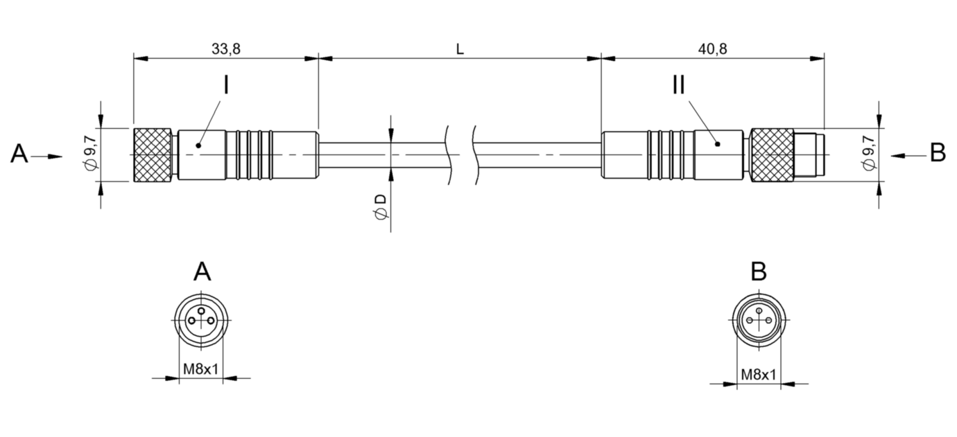Соединительный кабель Balluff BCC W313-W313-30-300-TW0334-050
