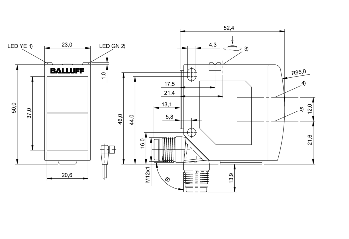 Оптический датчик Balluff BOS 23K-PU-LR10-S4