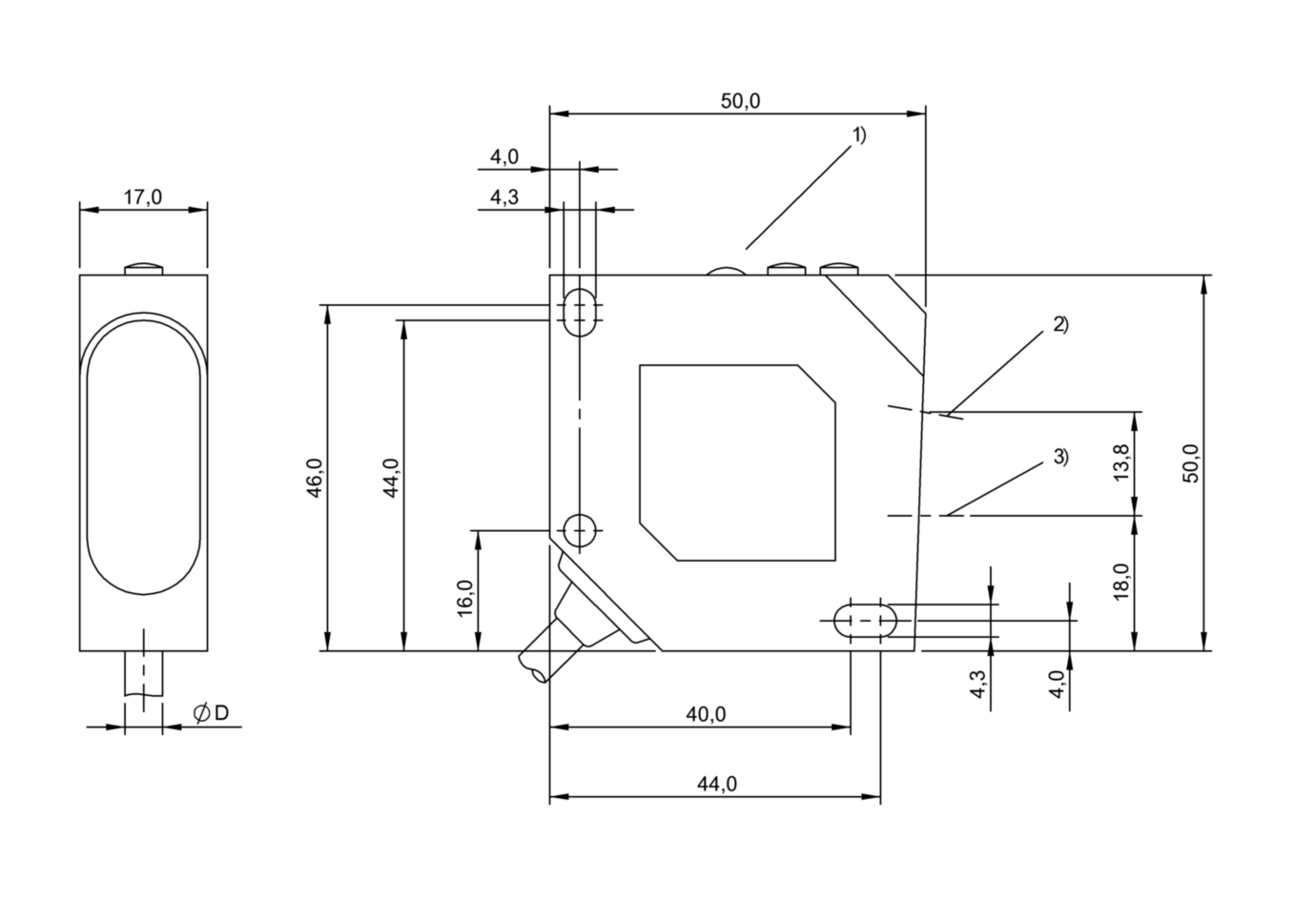 Оптический датчик расстояния Balluff BOD 26K-LA02-C-06
