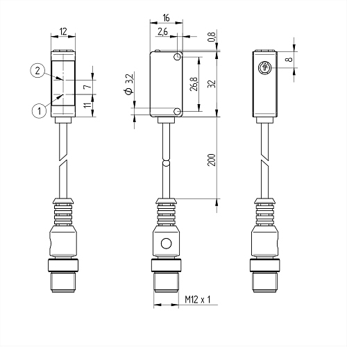 Оптический датчик Wenglor P1KL012