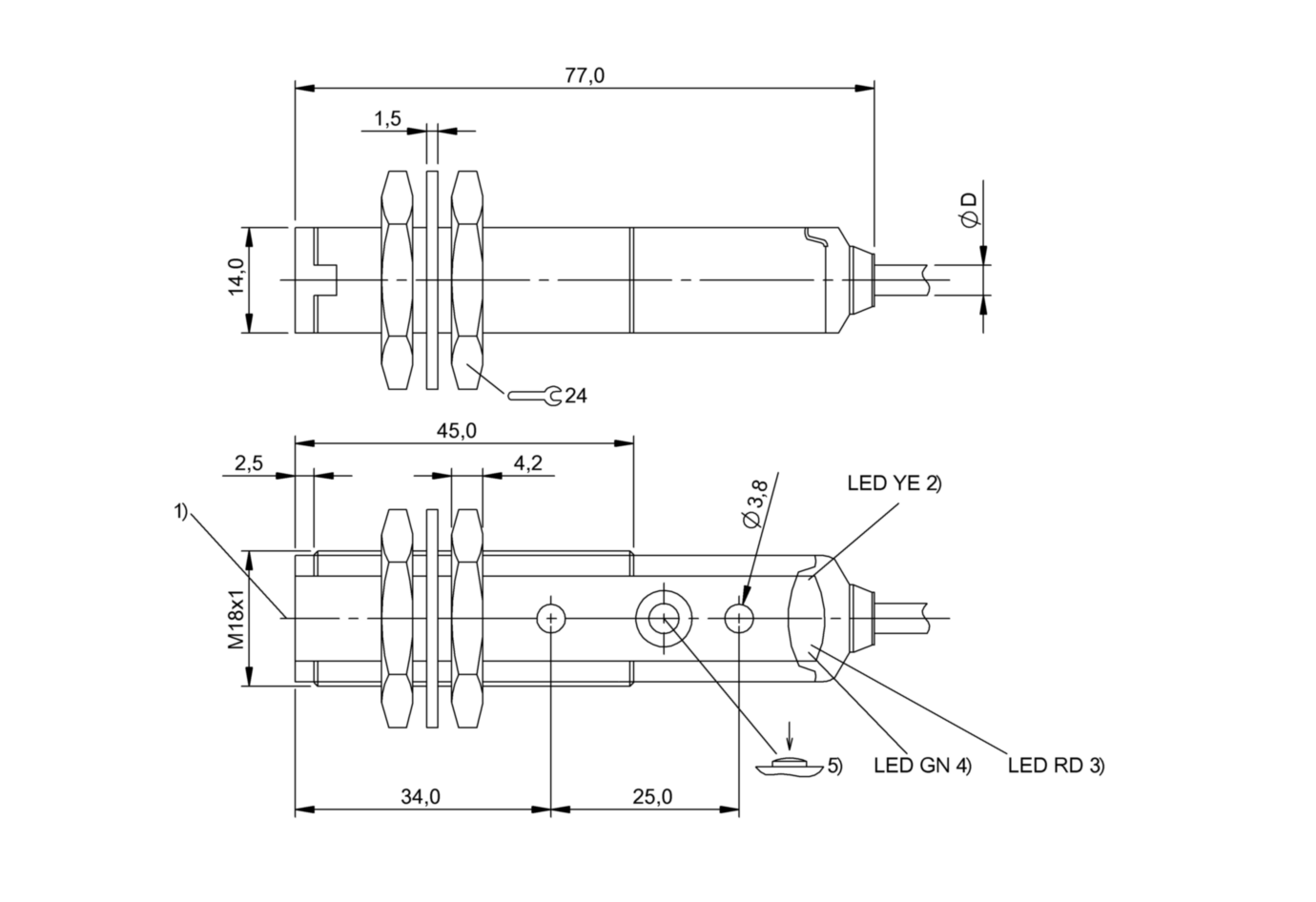 Люминесцентный датчик Balluff BLT 18KF-001-P-02