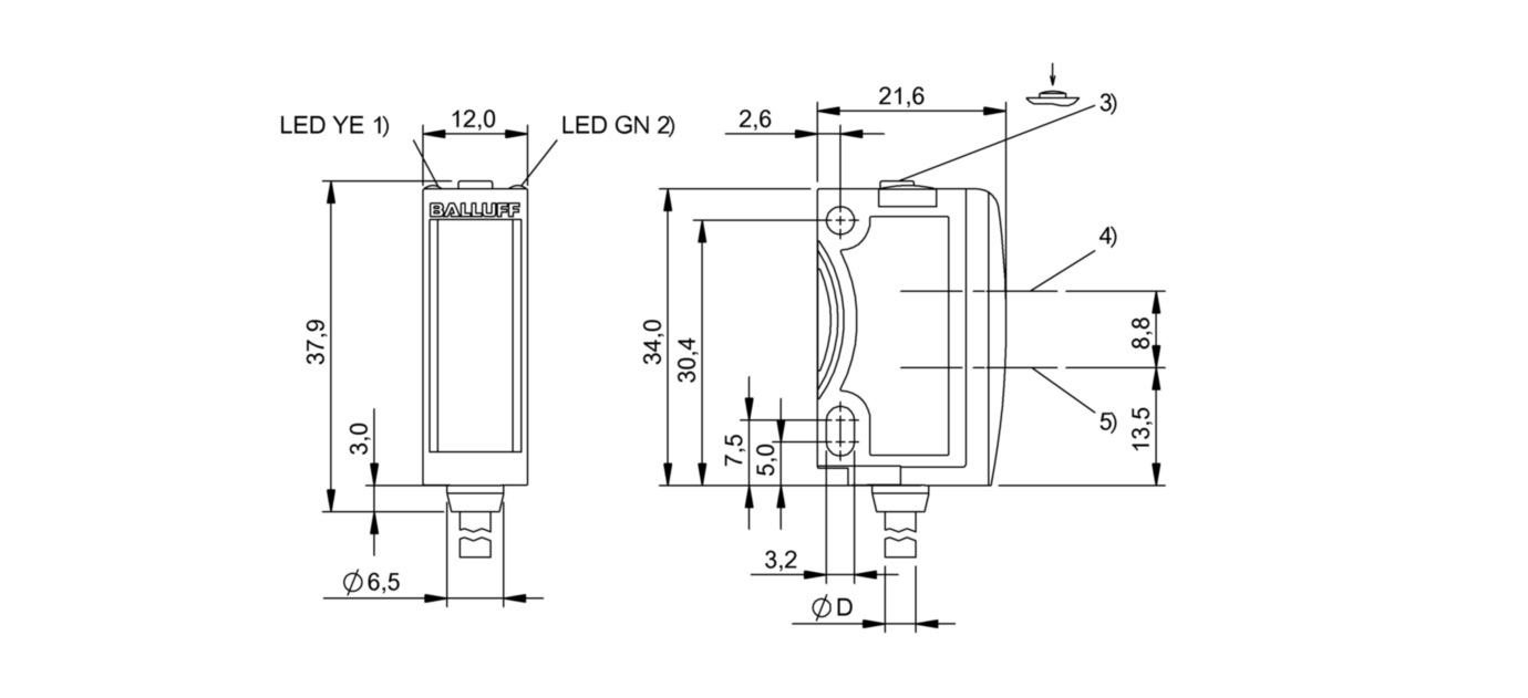 Датчик контрастной метки Balluff BKT 6K-002-P-02