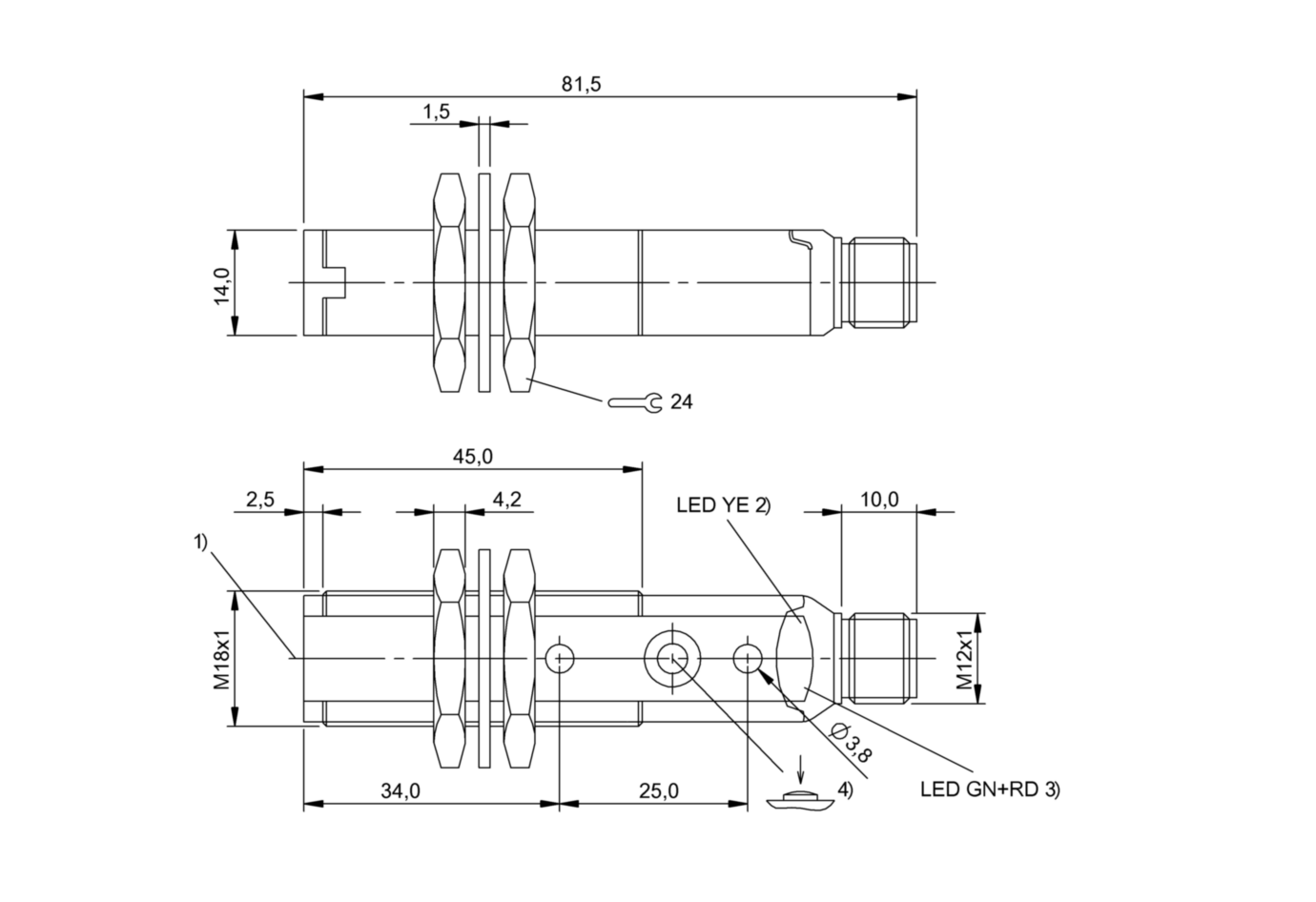 Люминесцентный датчик Balluff BLT 18KF-001-P-S4