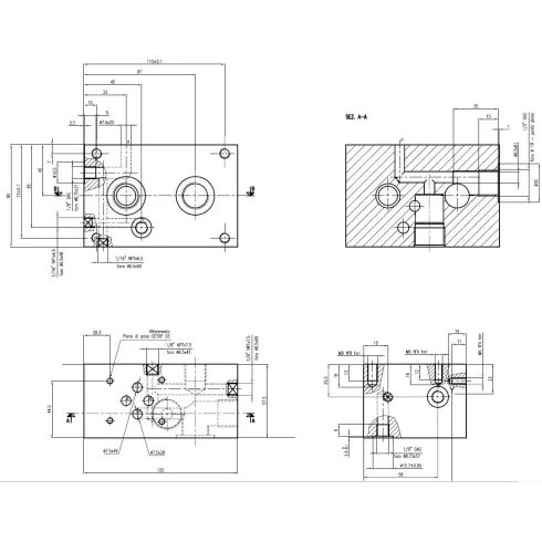 Плита для монтажа стальная DUPLOMATIC MS S.p.a. P4D-A/21_1561471, MRQA* + VR-I* и последующего монтажа плит P2D