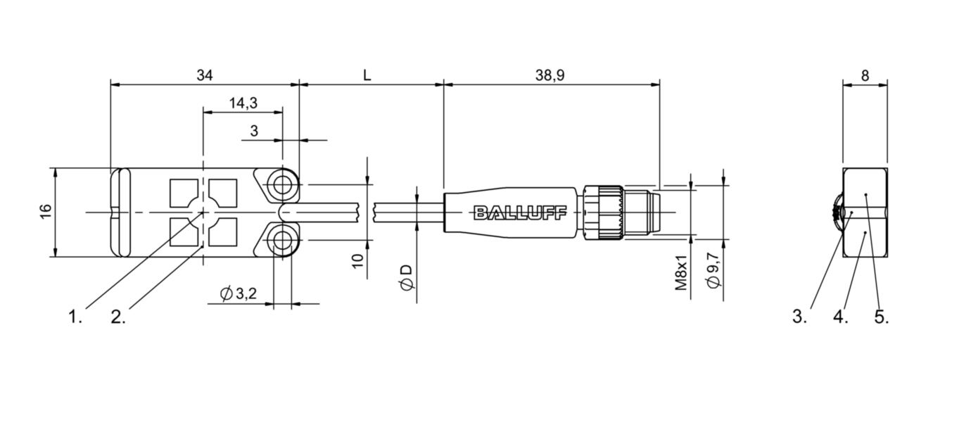 Емкостной датчик Balluff BCS R08RRE-PSM80C-EP00,3-GS75