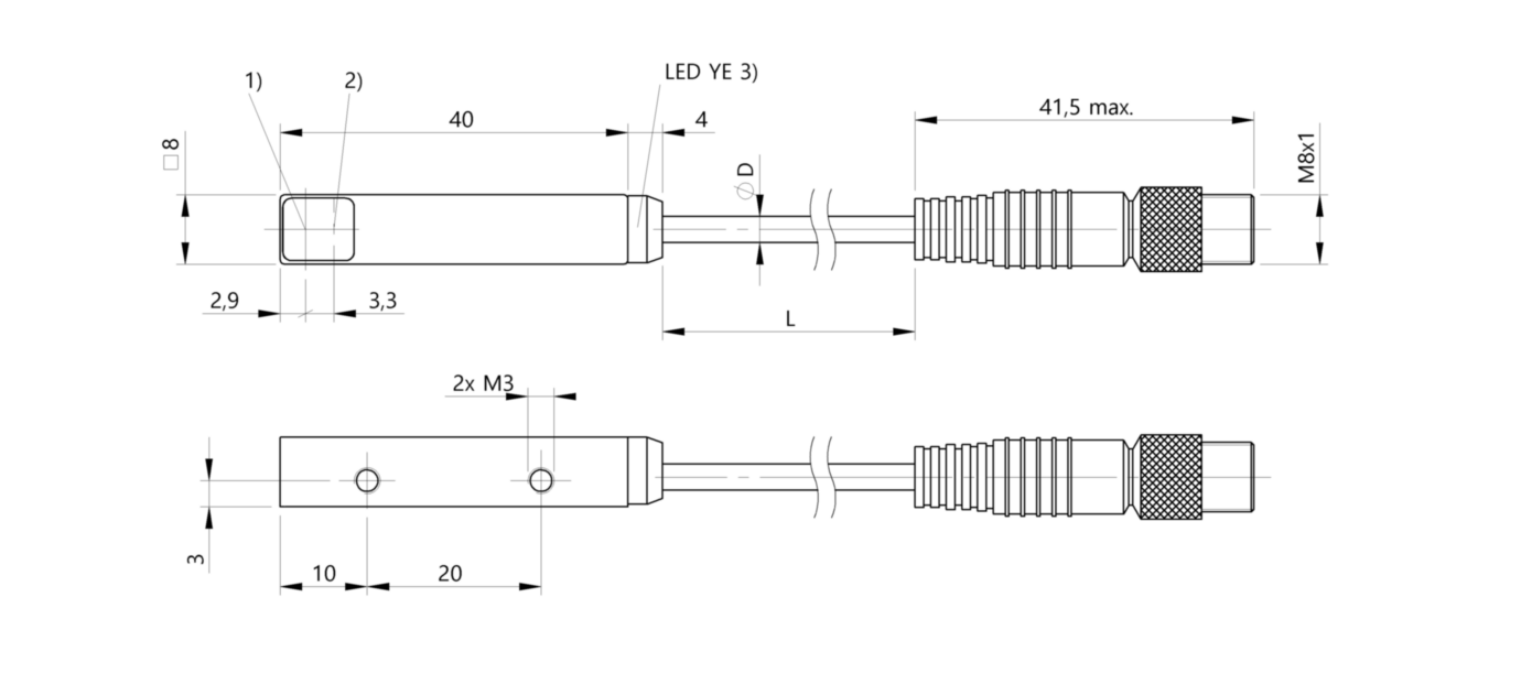 Оптический датчик Balluff BOS Q08M-NS-LR20-00,2-S49