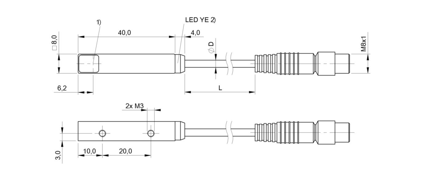 Оптический датчик Balluff BOS Q08M-PS-KE21-00,2-S49