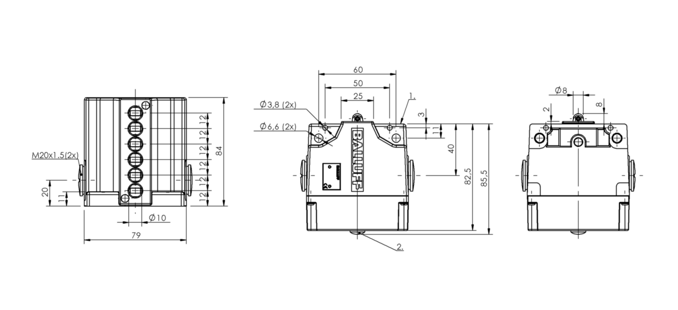 Блочный выключатель Balluff BNS 819-B06-R12-61-12-10-FD