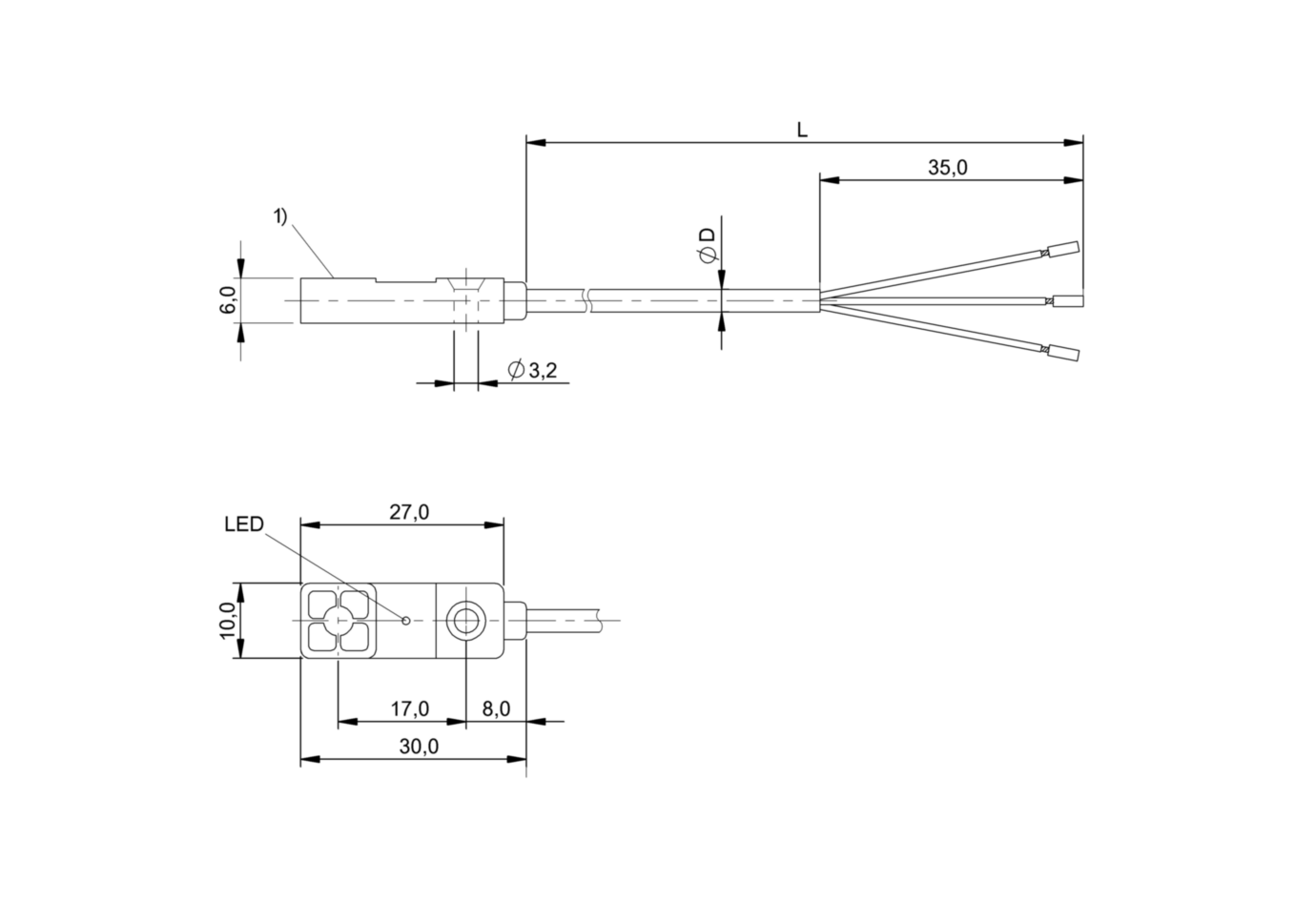 Индуктивный датчик расстояния Balluff BAW R03KC-UAA40B-BP03-505
