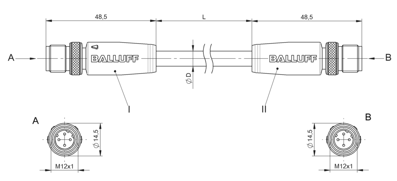 Соединительный кабель Balluff BCC M414-M414-6D-338-ES64N9-350