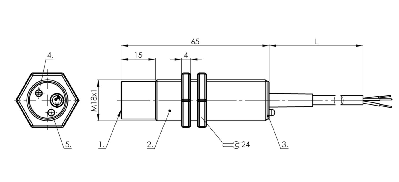 Емкостной датчик уровня Balluff BCS M18T4I1-POC15G-DV02