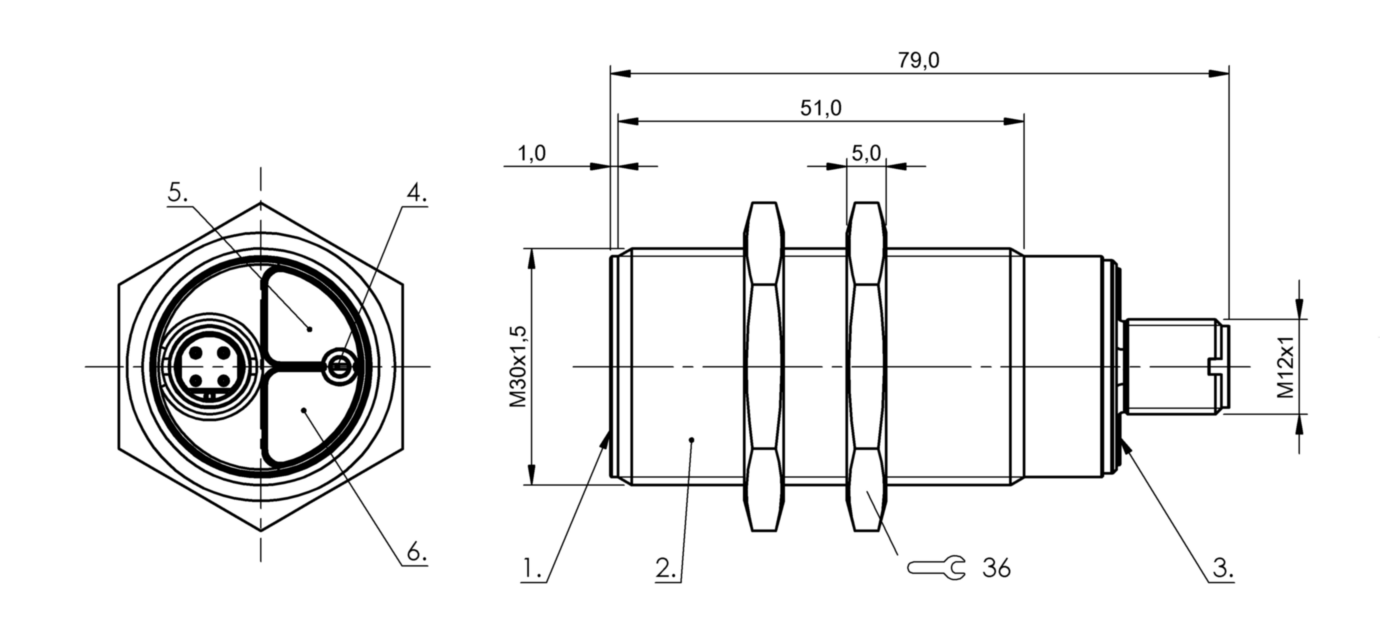 Емкостной датчик Balluff BCS M30B4I2-NSC15D-S04K