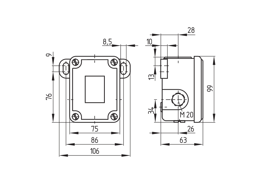 Kонцевой выключатель Schmersal MD441-11Y-M20