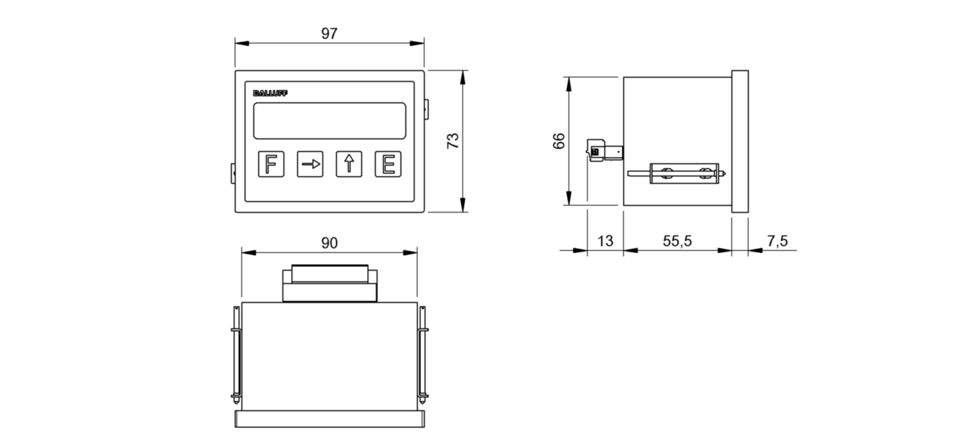 Цифровой индикатор Balluff BDD 610-R3Q3-0-51-N-00