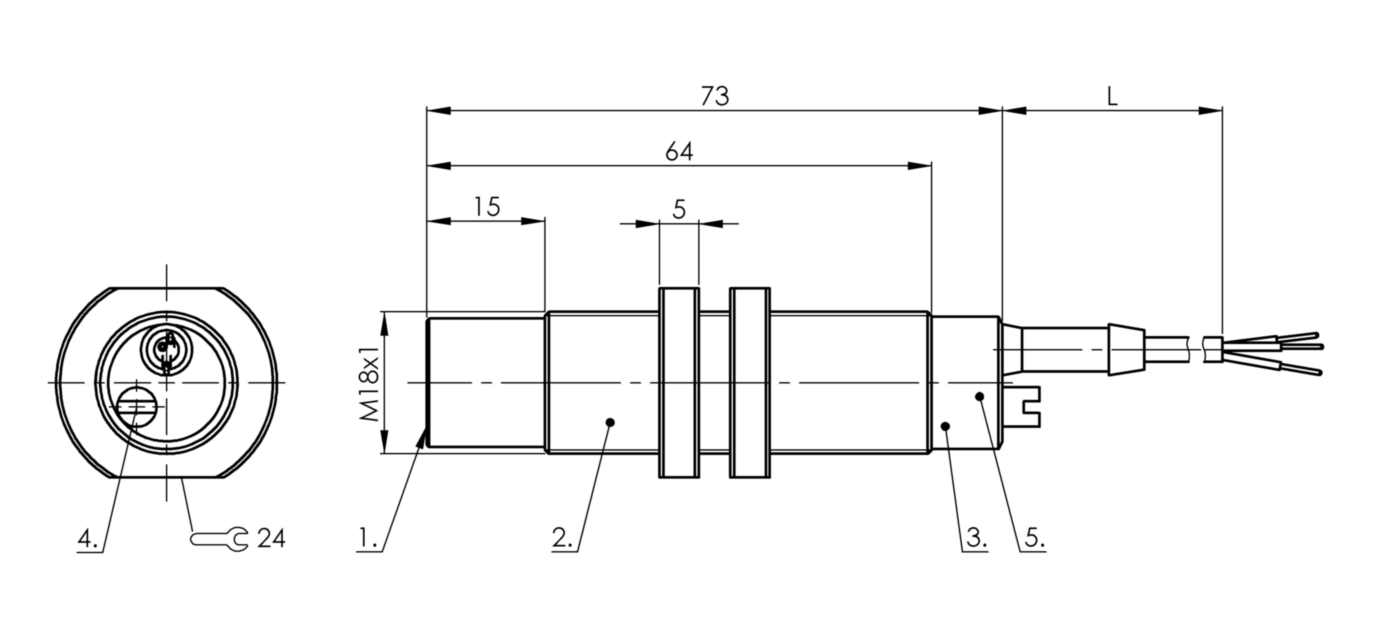Емкостной датчик уровня Balluff BCS M18TTI2-PSC15G-AT02