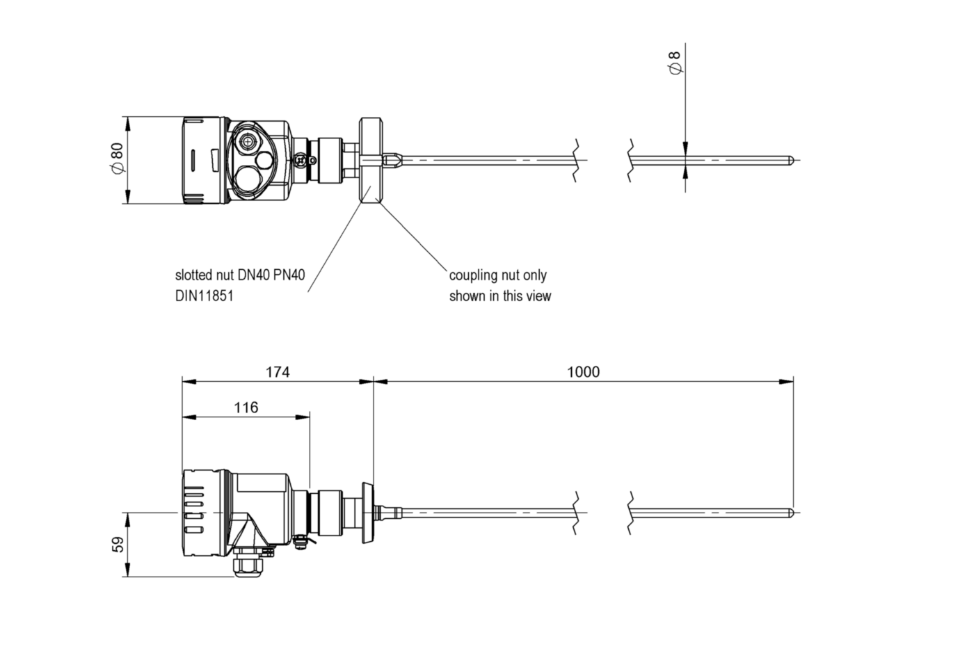 Радарный уровнемер Balluff BMD 1HLF-1000/41C-AE520A-KM20K
