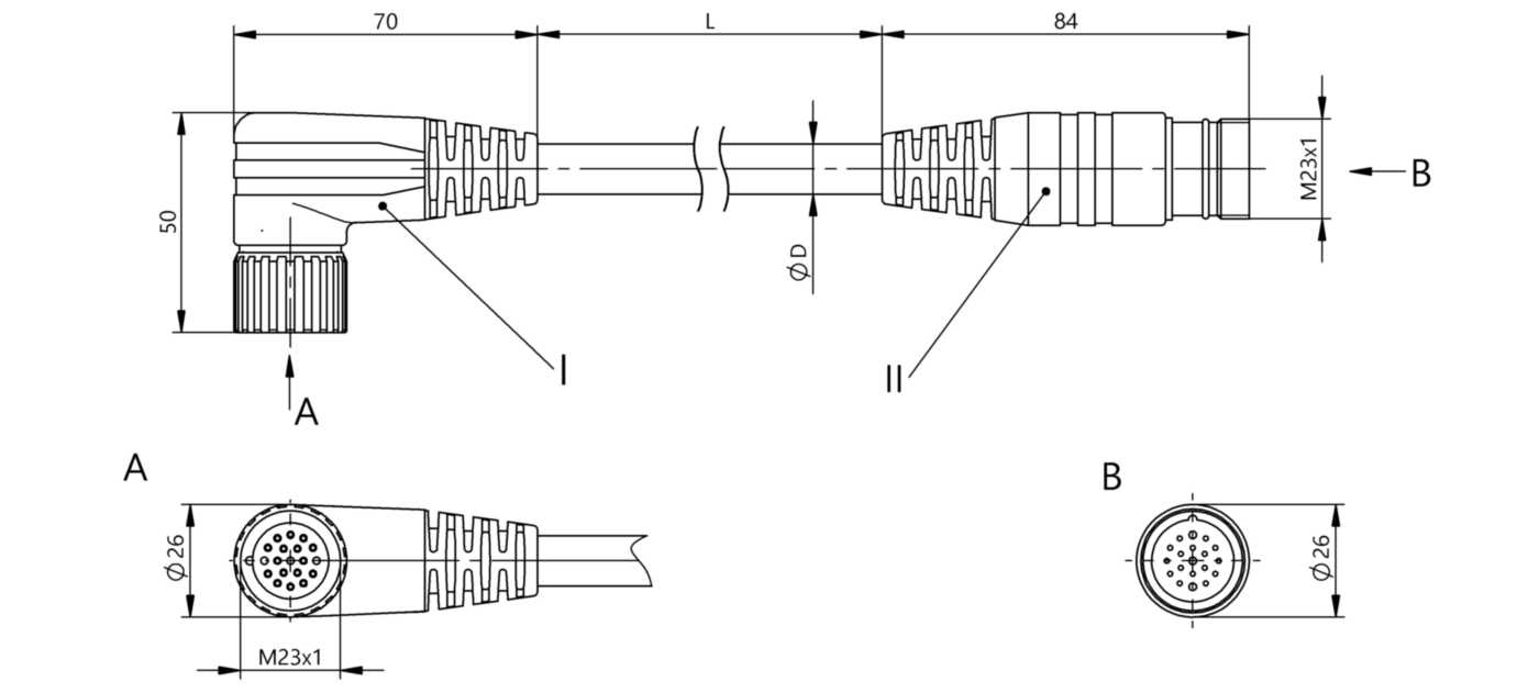 Соединительный кабель Balluff BCC M62L-M61L-30-350-PX0LP4-100