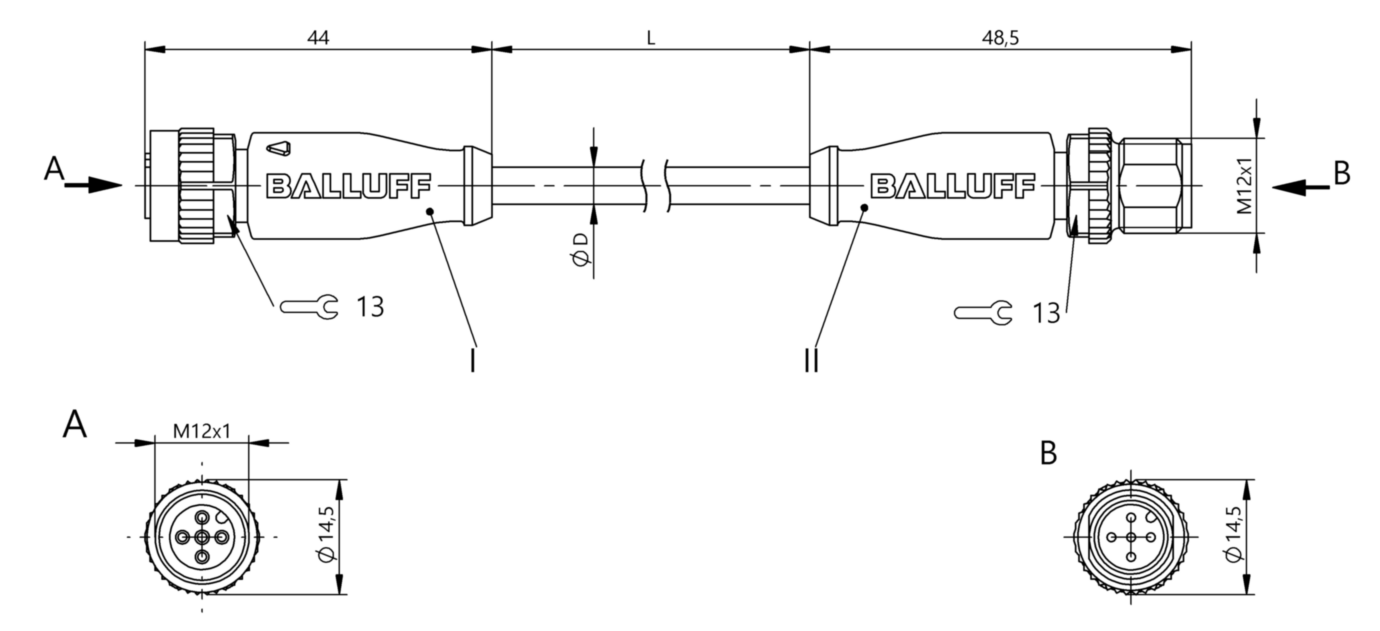 Соединительный кабель Balluff BCC M415-M415-3A-313-EX45T2-040