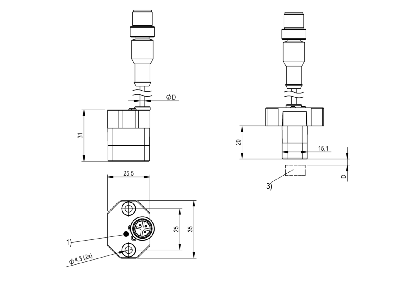Индуктивный датчик линейных перемещений Balluff BIP AD0-F014-01-EP00,5-S4-508