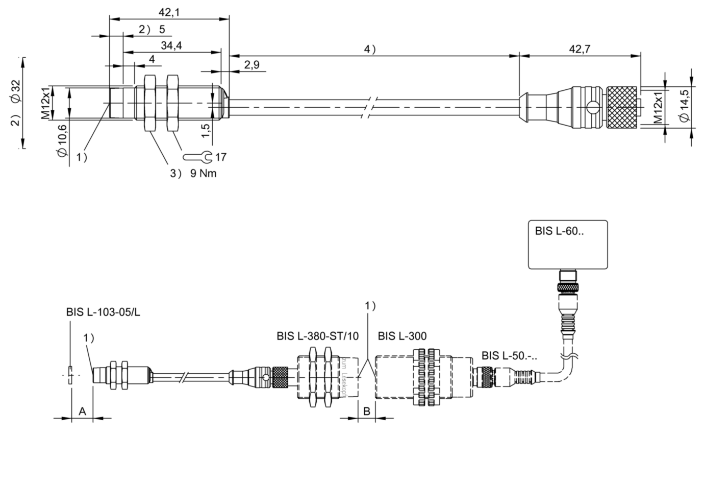 RFID Антенна Balluff BIS L-380-06/BU-PU1-01,8