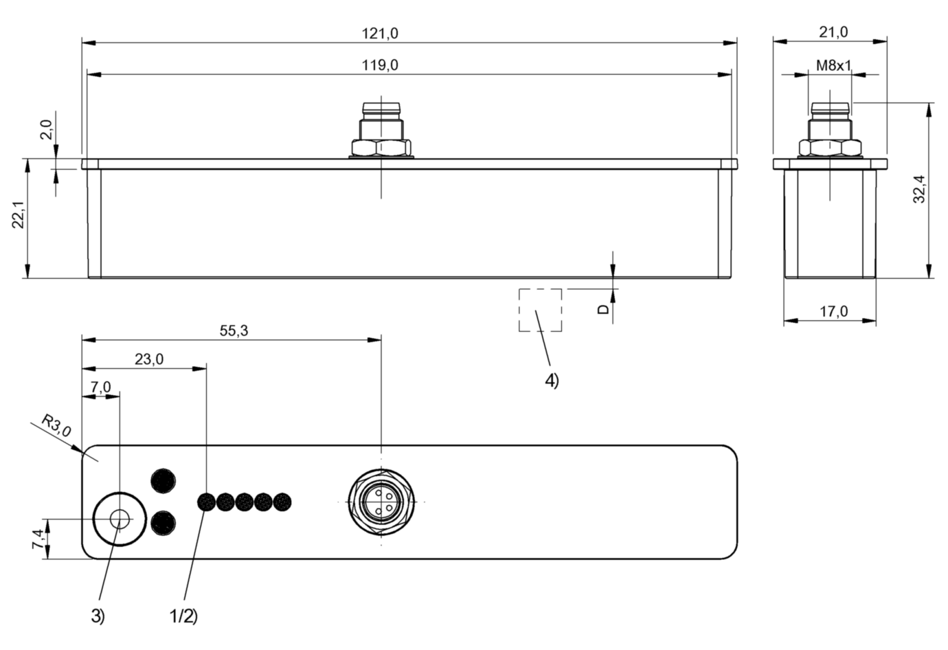 Индуктивный датчик линейных перемещений Balluff BIP ED2-B103-03-S75