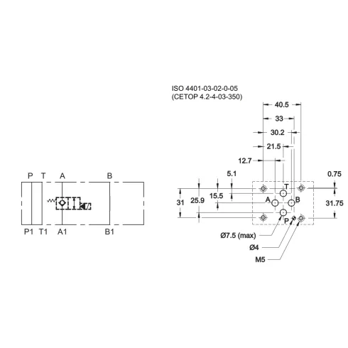 Плита для клапана КТ08 в канале А DUPLOMATIC MS S.p.a. KTM3-SA/10N