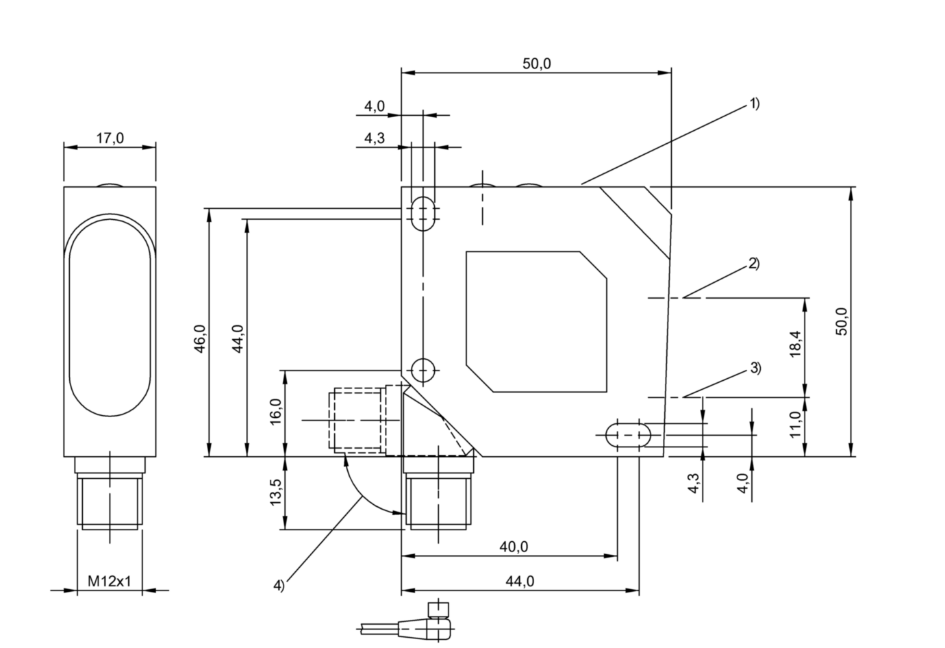Оптический датчик расстояния Balluff BOD 26K-LB04-S115-C