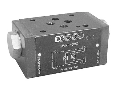 Клапан обратный с пилотным управлением DUPLOMATIC MS S.p.a. MVPP-D/50, СЕТОР 03, 350 бар, гидрозамок в магистралях A и B