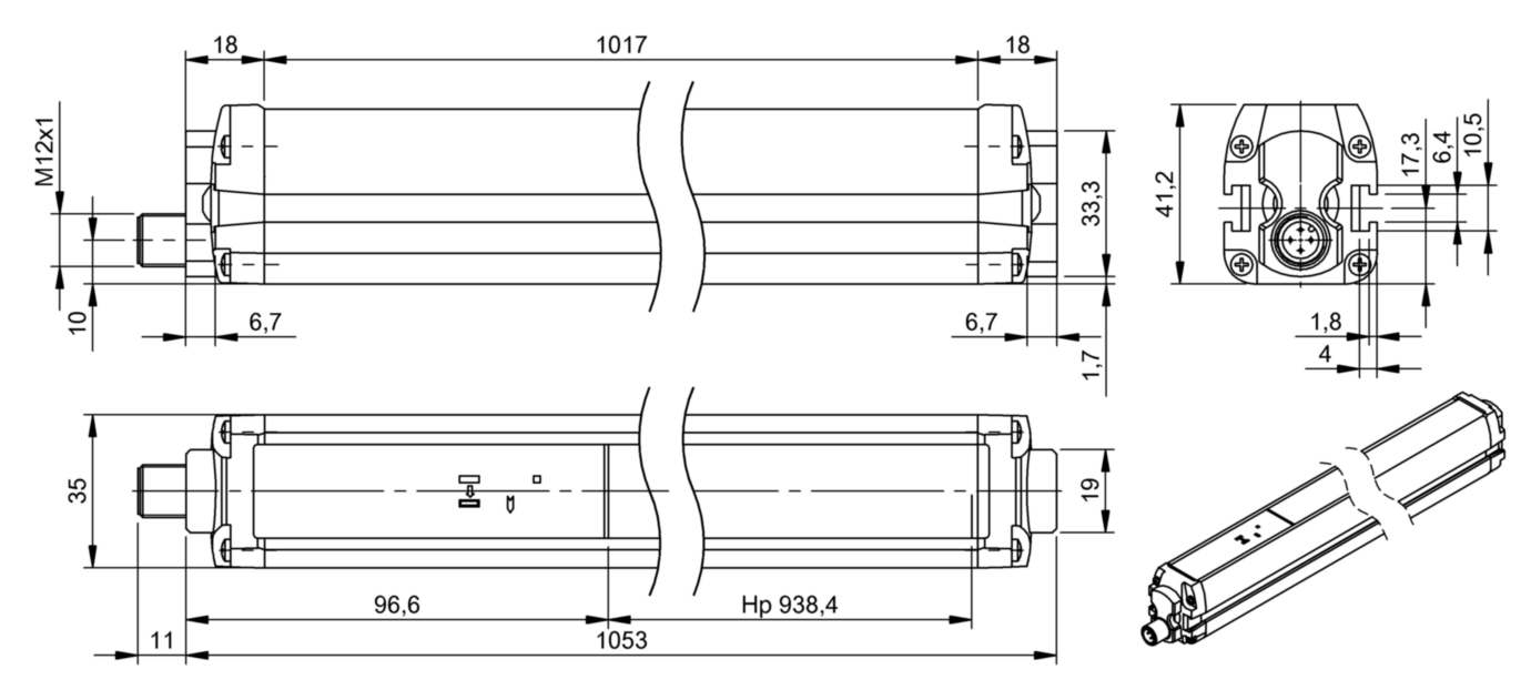 Многолучевой барьер безопасности Balluff BLG 4A-090-50X-B04-O01-SX