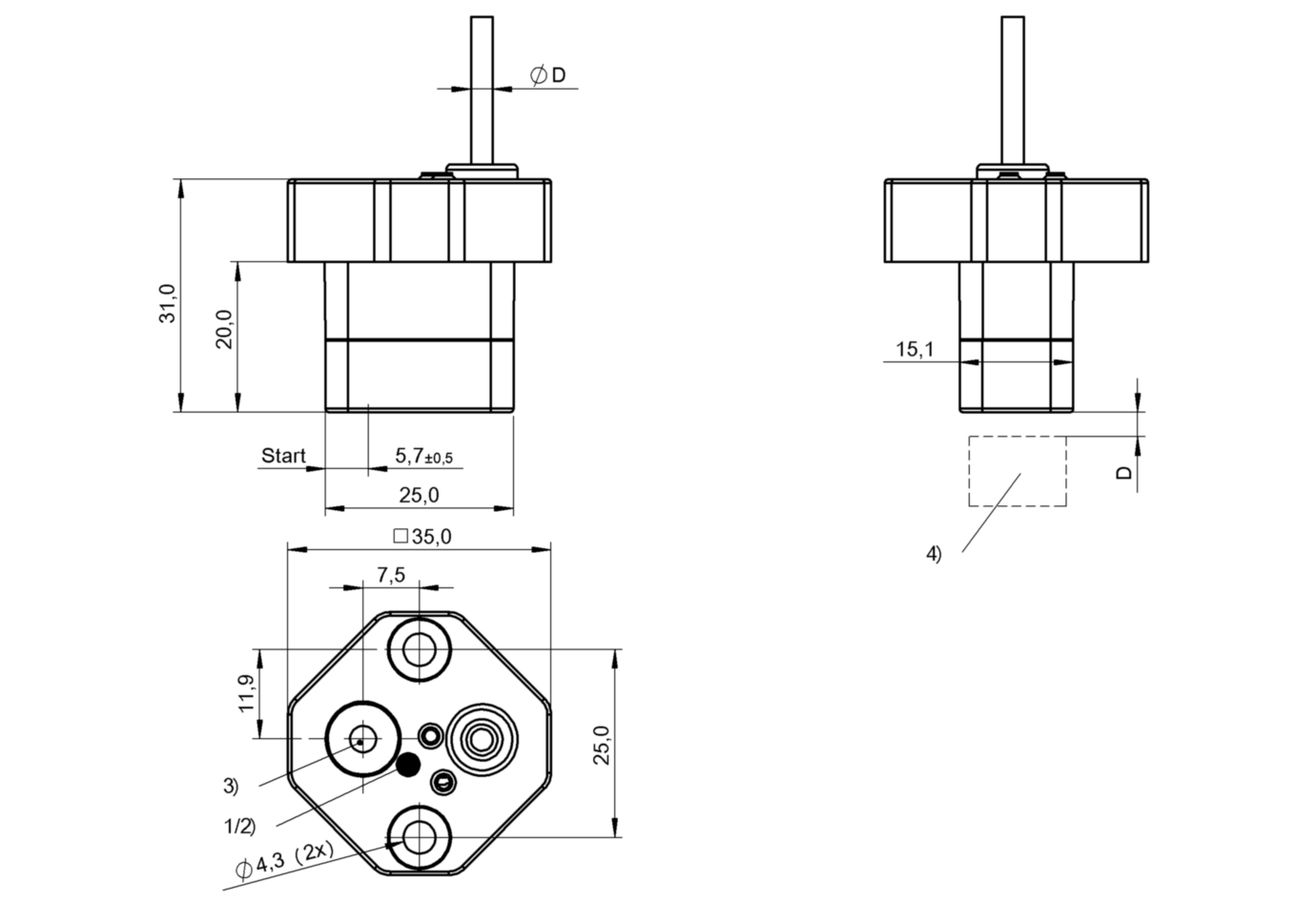 Индуктивный датчик линейных перемещений Balluff BIP CD2-B014-01-EP02