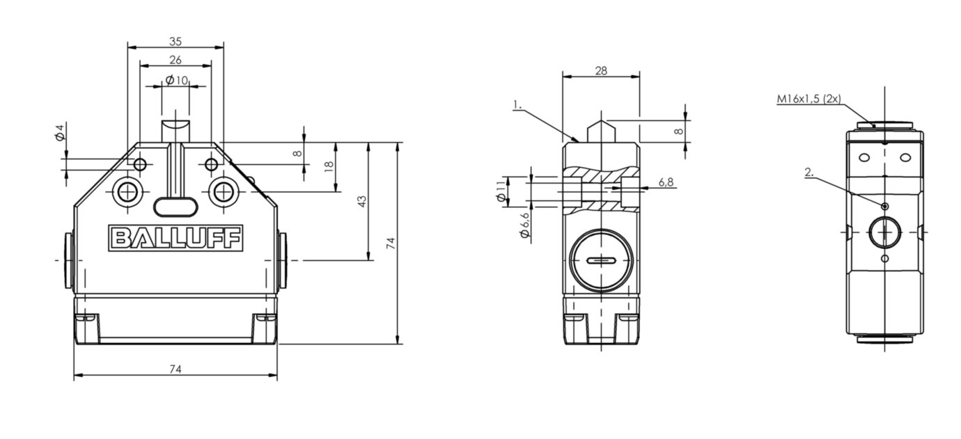 Одиночный выключатель Balluff BNS 813-FD-60-187