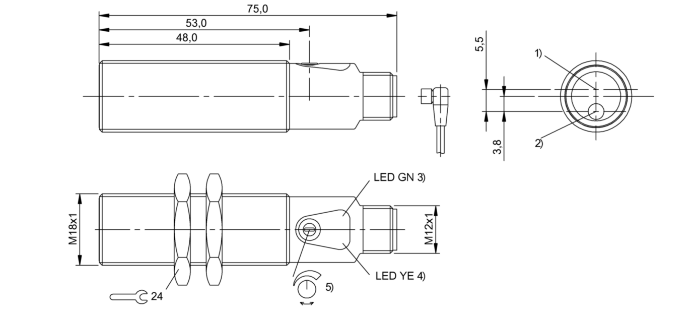 Оптический датчик Balluff BOS 18M-PS-LR20-S4