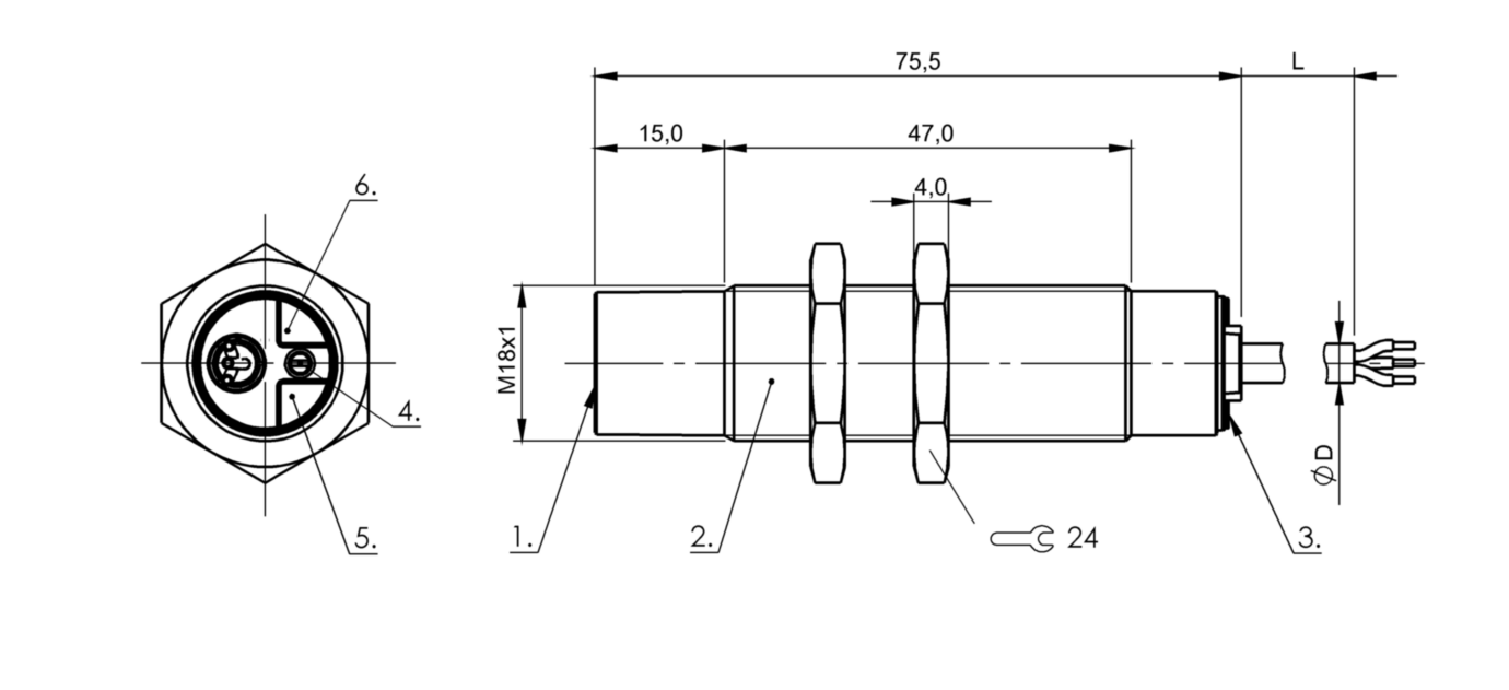 Емкостной датчик уровня Balluff BCS M18BBH1-NOC15H-EP02