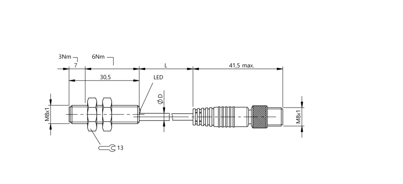 Магнитный датчик Balluff BMF 08M-PS-C-2-KPU-SA2-S49-02,5