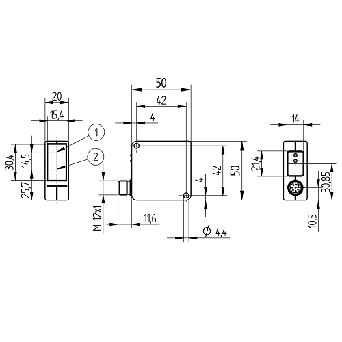 Лазерный датчик расстояния Wenglor YP05MGVL80