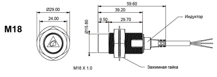 Индуктивный датчик Delta Electronics IS-N1812-BPCB2