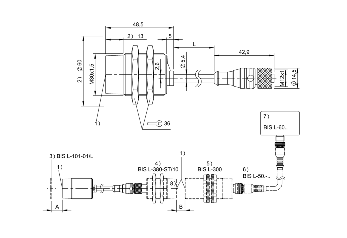 RFID Антенна Balluff BIS L-380-10/BU-PU1-00,5
