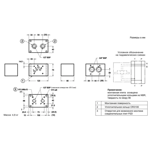 Плита для батарейного монтажа DUPLOMATIC MS S.p.a. P4D-P/21_EC5434P, СЕТОР 5