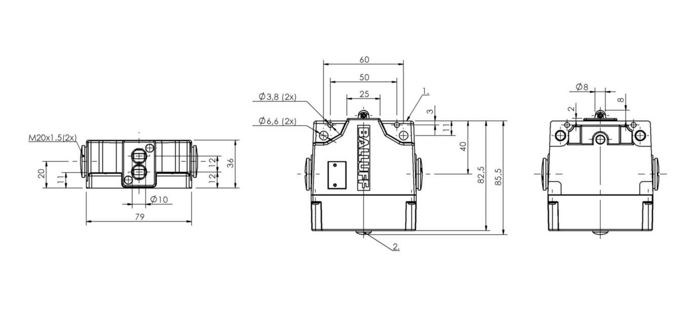 Блочный выключатель Balluff BNS 819-B02-R12-61-12-10-FD