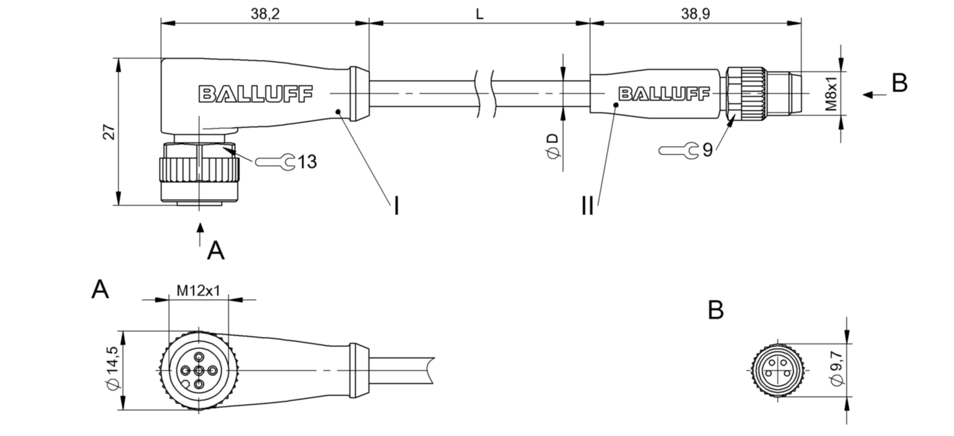 Соединительный кабель Balluff BCC M425-M314-3F-607-EX44T2-010