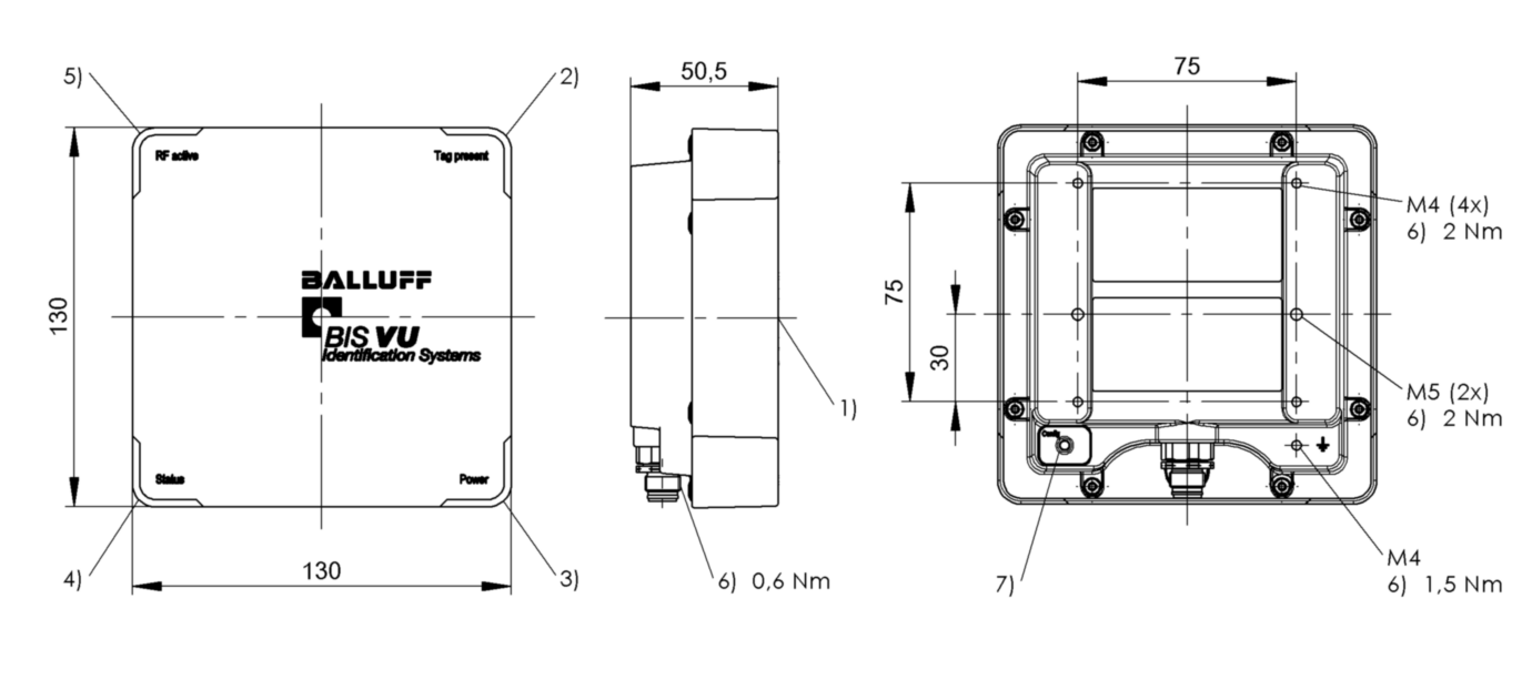 RFID головка чтения/записи Balluff BIS VU-320-C1-S4
