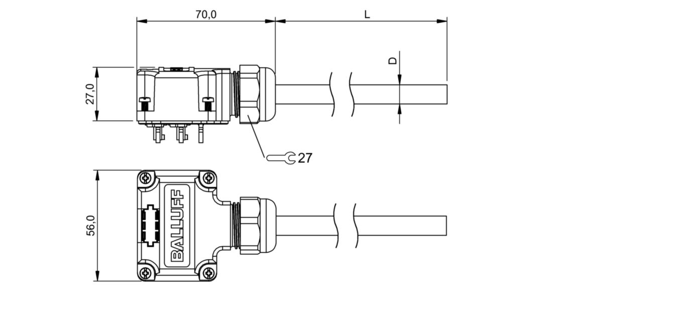 Распределительная коробка Balluff BPI T00G-K-00-KPXB0-050