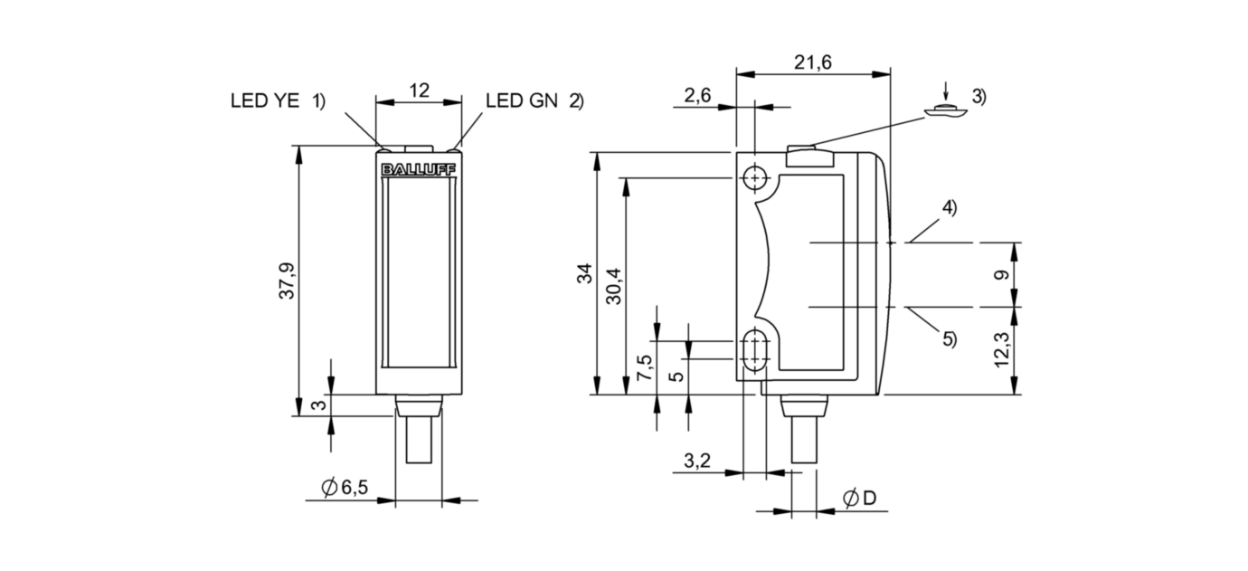 Оптический датчик Balluff BOS 6K-NU-RE10-02