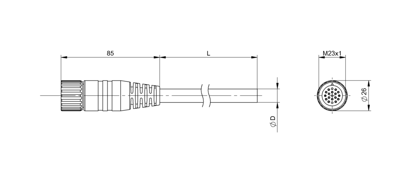 Разъем с кабелем Balluff BCC M61L-0000-10-022-PX0LP4-180