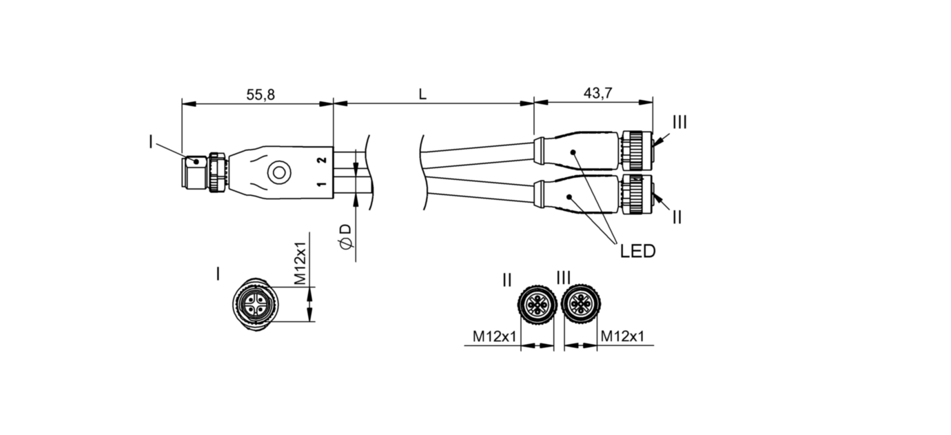 Y-образный распределитель Balluff BCC M414-M415-M415-U2011-010